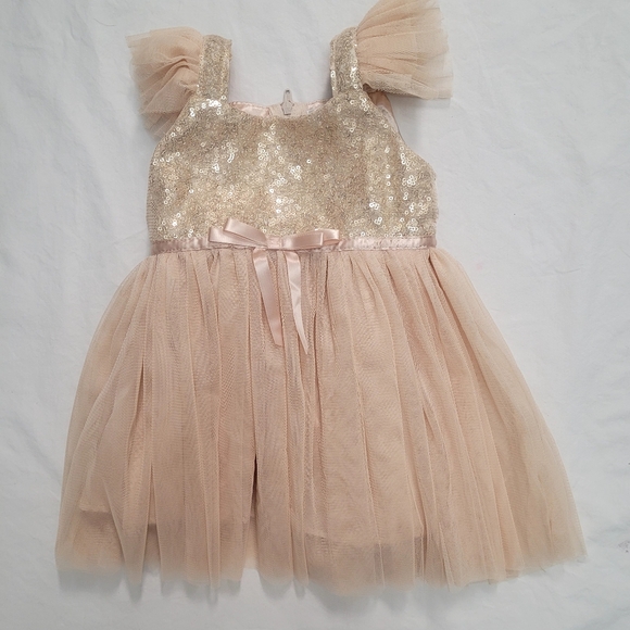 Popatu Flutter-Sleeve Tulle Dress For Baby Girl,  Size 12M - Picture 5 of 9